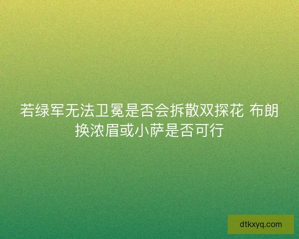 若绿军无法卫冕是否会拆散双探花 布朗换浓眉或小萨是否可行
